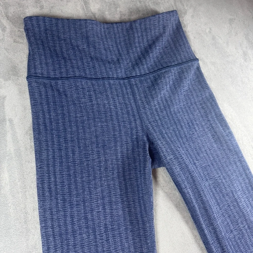 Athleta Elation Textured Straight Leg‎ Pants Blue Herringbone Small Petite SP